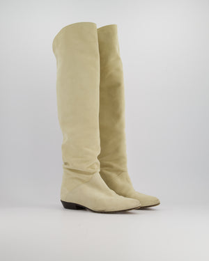 Isabel Marant Light Beige Suede Over-The-Knee Boots Size EU 39