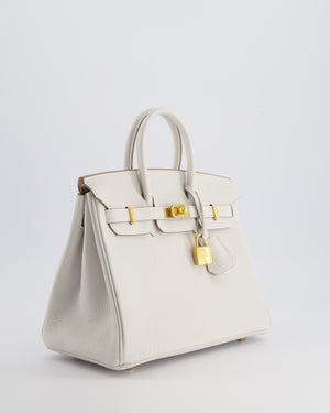 *RARE* Hermès Birkin Retourne 25cm Bag in Gris Pale Togo Leather with Gold Hardware