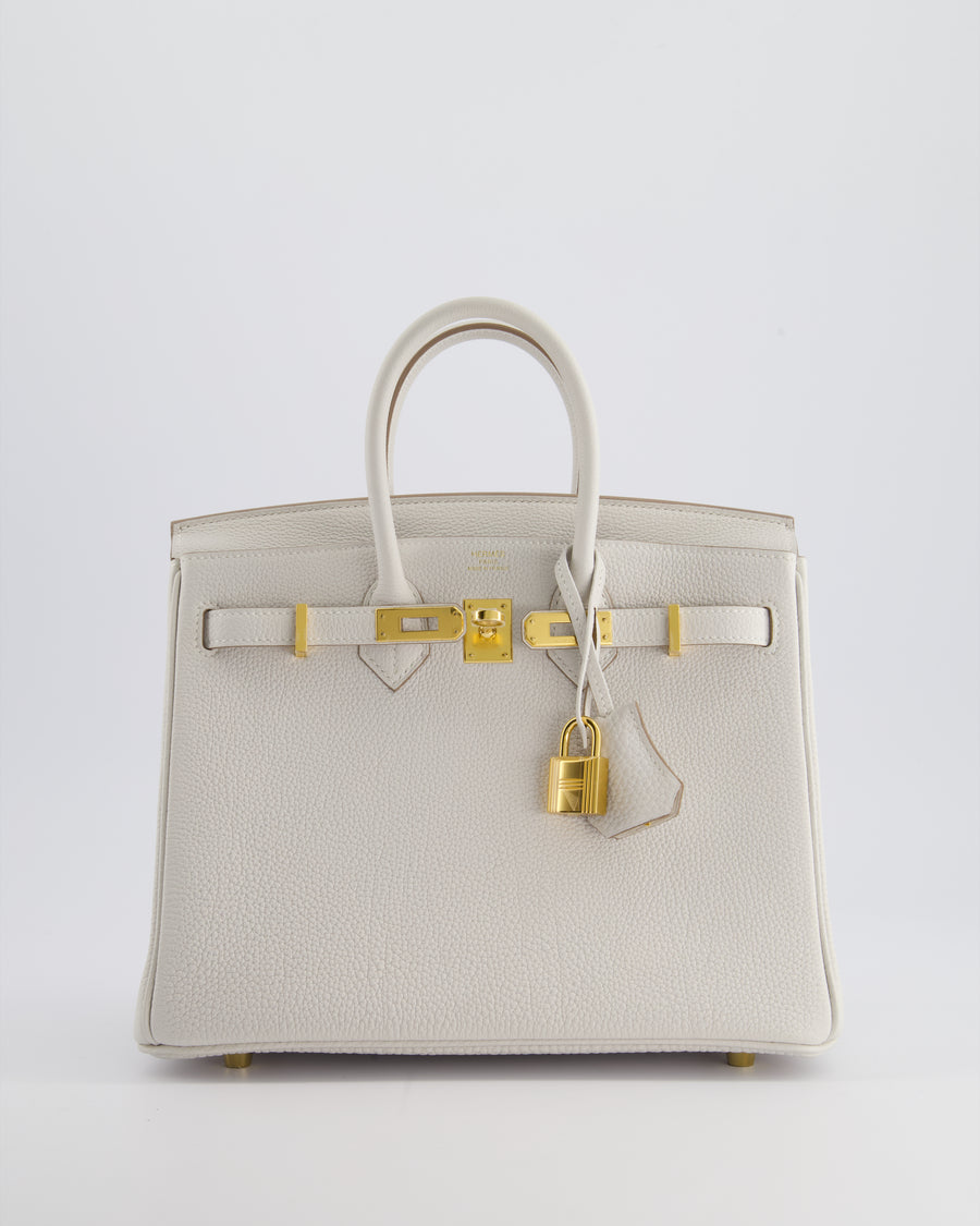 *RARE* Hermès Birkin Retourne 25cm Bag in Gris Pale Togo Leather with Gold Hardware