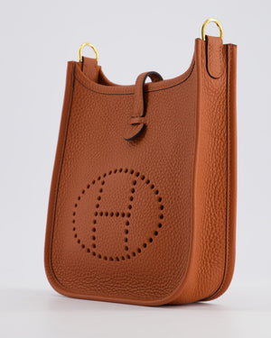 *HOT COLOUR* Hermès Mini Evelyne Bag in Cuivre Clemence Leather with Gold Hardware