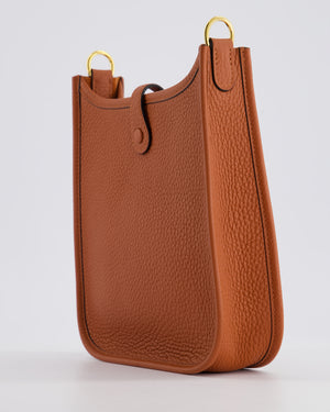 *HOT COLOUR* Hermès Mini Evelyne Bag in Cuivre Clemence Leather with Gold Hardware