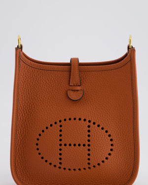 *HOT COLOUR* Hermès Mini Evelyne Bag in Cuivre Clemence Leather with Gold Hardware