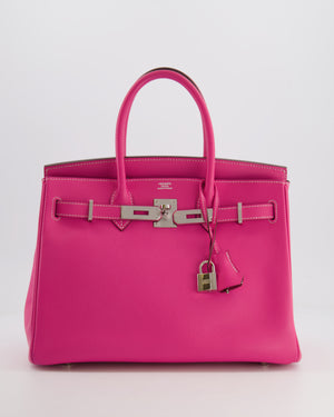 *RARE* Hermès Candy Birkin Bag Retourne 30cm in Rose Tyrien Epsom/Tosca Chèvre  Leather with Palladium Hardware