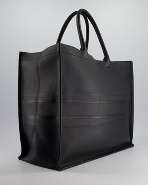 Christian Dior Black Large Book Tote in Calfskin Leather