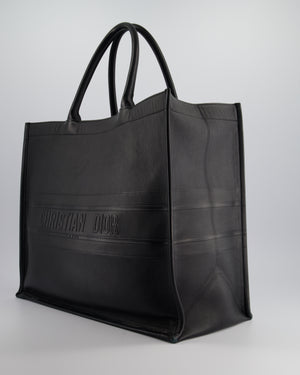 Christian Dior Black Large Book Tote in Calfskin Leather