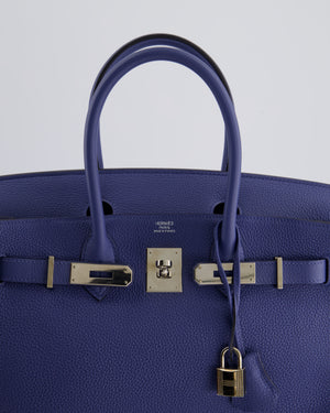 Hermès Birkin 30cm Retourne Bag in Bleu Brighton Togo Leather With Palladium Hardware