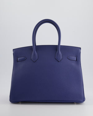 Hermès Birkin 30cm Retourne Bag in Bleu Brighton Togo Leather With Palladium Hardware