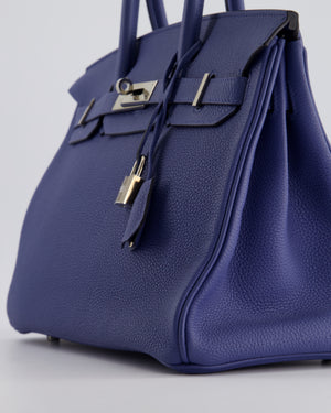 Hermès Birkin 30cm Retourne Bag in Bleu Brighton Togo Leather With Palladium Hardware