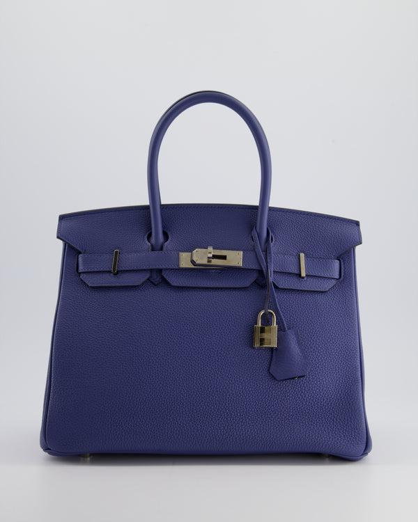 Hermès Birkin 30cm Retourne Bag in Bleu Brighton Togo Leather With Palladium Hardware