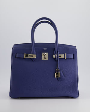 Hermès Birkin 30cm Retourne Bag in Bleu Brighton Togo Leather With Palladium Hardware