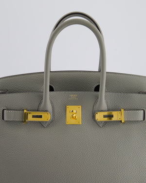 Hermès Birkin 30cm Retourne Bag in Gris Mourette Togo Leather With Gold Hardware