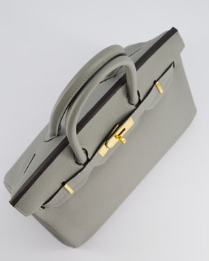 Hermès Birkin 30cm Retourne Bag in Gris Mourette Togo Leather With Gold Hardware