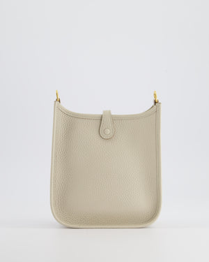 Hermès Mini Evelyne Bag in Beton Clemence Leather with Gold Hardware