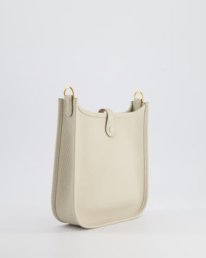 Hermès Mini Evelyne Bag in Beton Clemence Leather with Gold Hardware