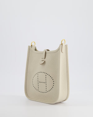 Hermès Mini Evelyne Bag in Beton Clemence Leather with Gold Hardware