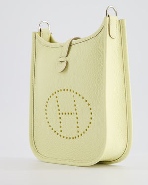 Hermès Mini Evelyne Bag in Jaune Milton Clemence Leather with Palladium Hardware