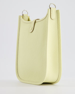 Hermès Mini Evelyne Bag in Jaune Milton Clemence Leather with Palladium Hardware