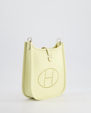 Hermès Mini Evelyne Bag in Jaune Milton Clemence Leather with Palladium Hardware