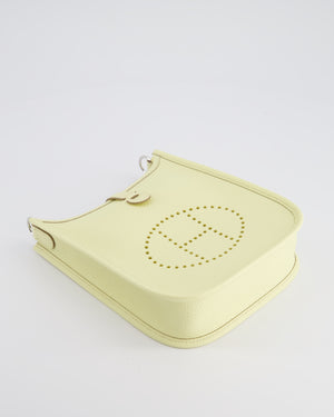 Hermès Mini Evelyne Bag in Jaune Milton Clemence Leather with Palladium Hardware