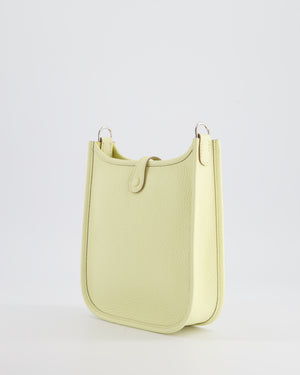 Hermès Mini Evelyne Bag in Jaune Milton Clemence Leather with Palladium Hardware