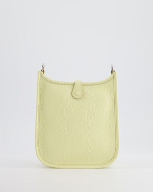 Hermès Mini Evelyne Bag in Jaune Milton Clemence Leather with Palladium Hardware