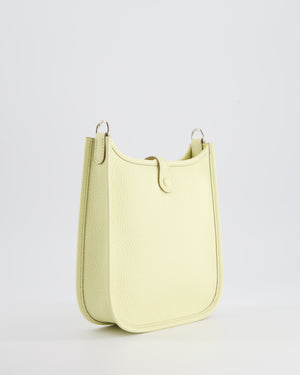 Hermès Mini Evelyne Bag in Jaune Milton Clemence Leather with Palladium Hardware