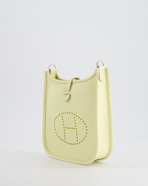 Hermès Mini Evelyne Bag in Jaune Milton Clemence Leather with Palladium Hardware