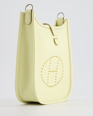 Hermès Mini Evelyne Bag in Jaune Milton Clemence Leather with Palladium Hardware