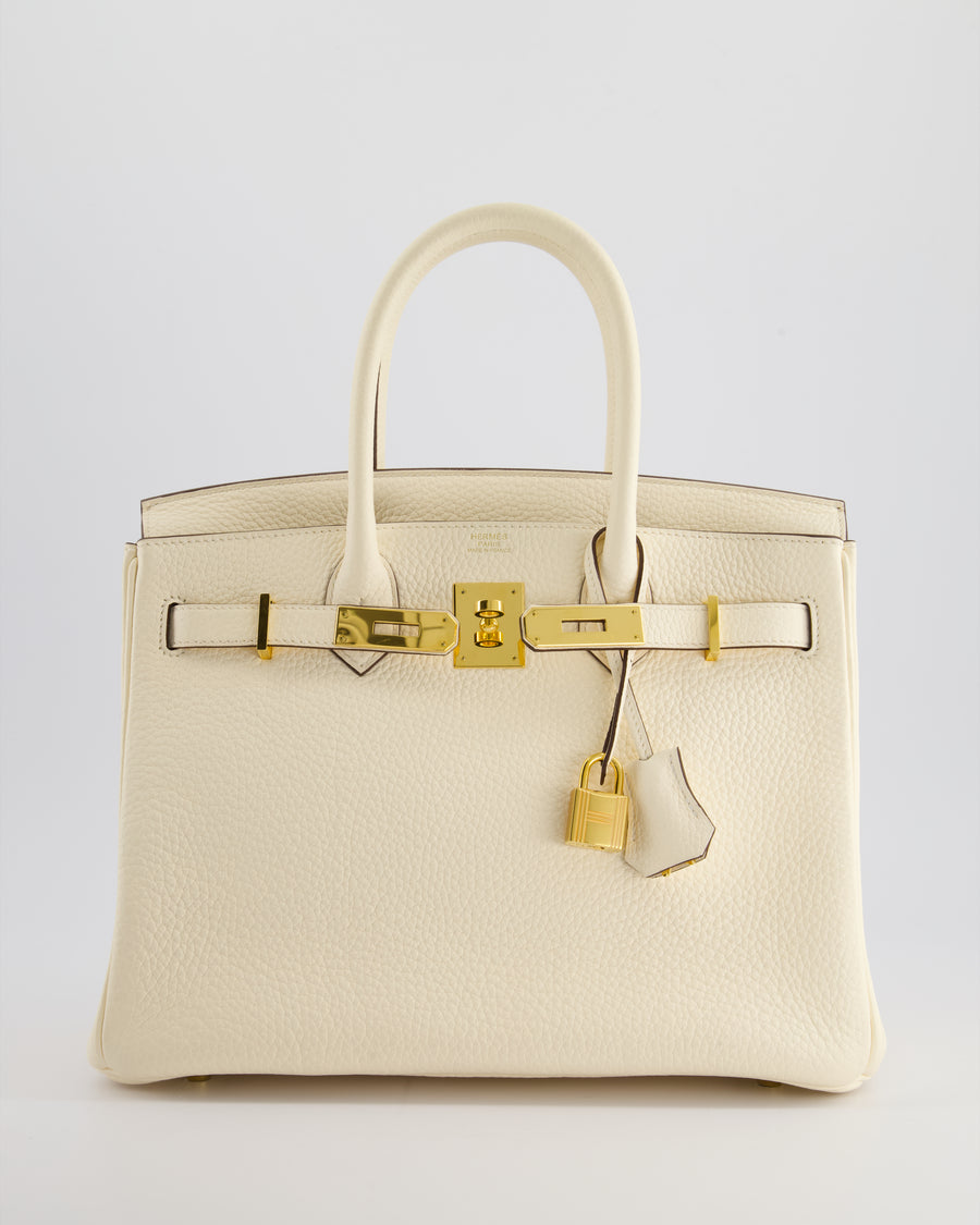 Hermès Birkin Retourne Bag 30cm in Nata Clemence Leather with Gold Hardware