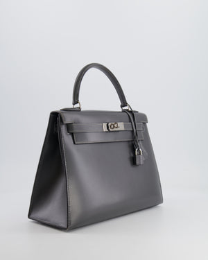 *RARE* Hermès Vintage Kelly 28cm Bag in Graphite Box Leather with Palladium Hardware