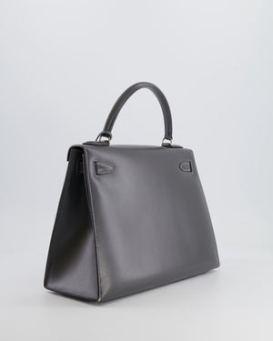 *RARE* Hermès Vintage Kelly 28cm Bag in Graphite Box Leather with Palladium Hardware