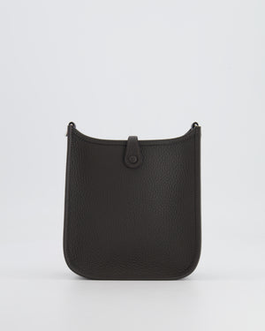 Hermès Mini Evelyne Bag in Dark Bronze Clemence Leather with Palladium Hardware