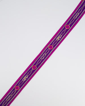 Hermès Purple Chain Print Silk Twilly Scarf