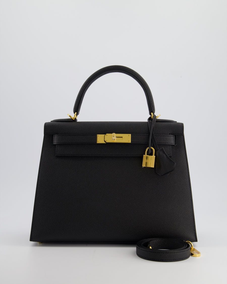 *HOT* Hermès Kelly 28cm Replica Jewelry
 Bag in Black Epsom Leather with Gold Hardware