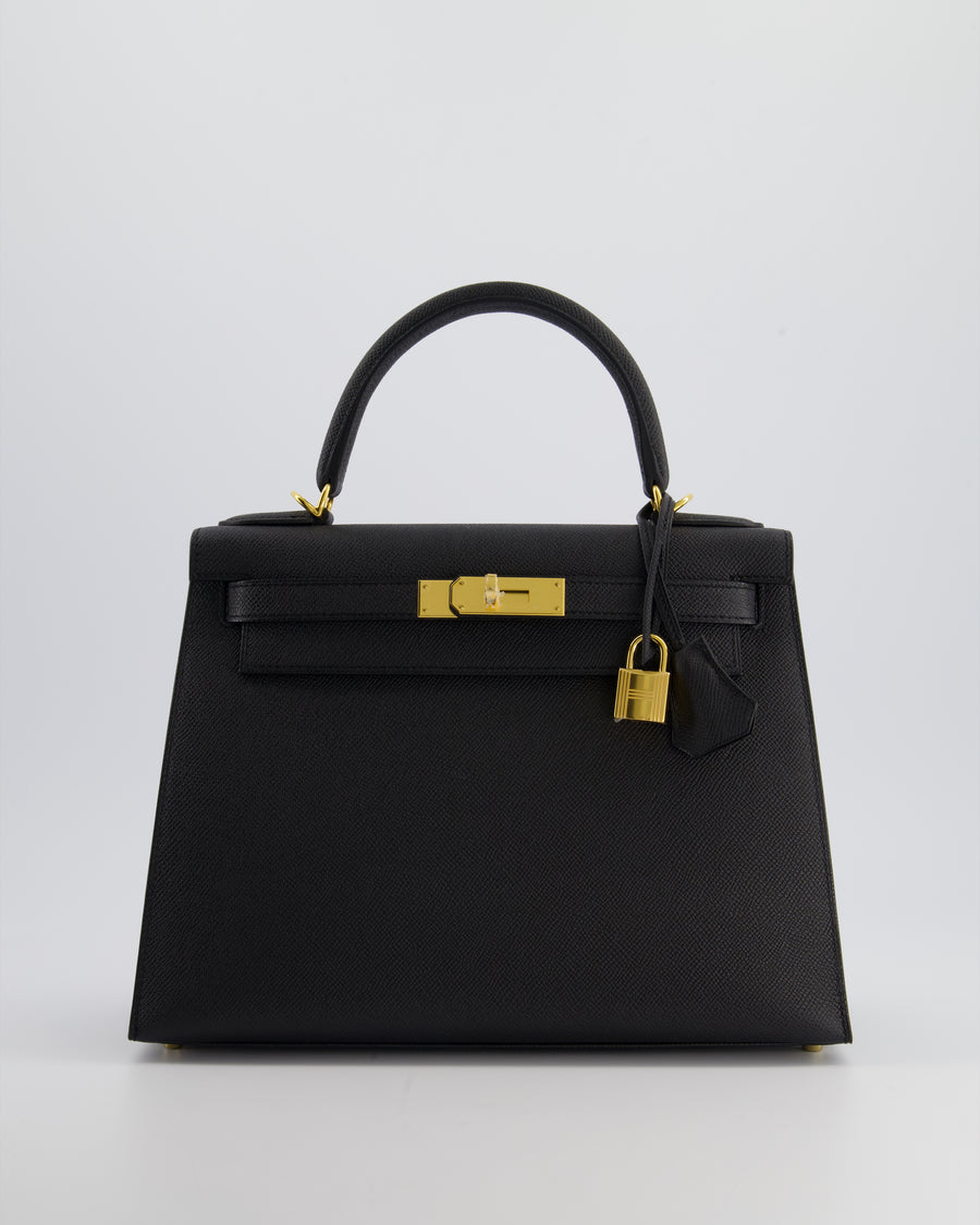 *HOT* Hermès Kelly 28cm Replica Jewelry
 Bag in Black Epsom Leather with Gold Hardware