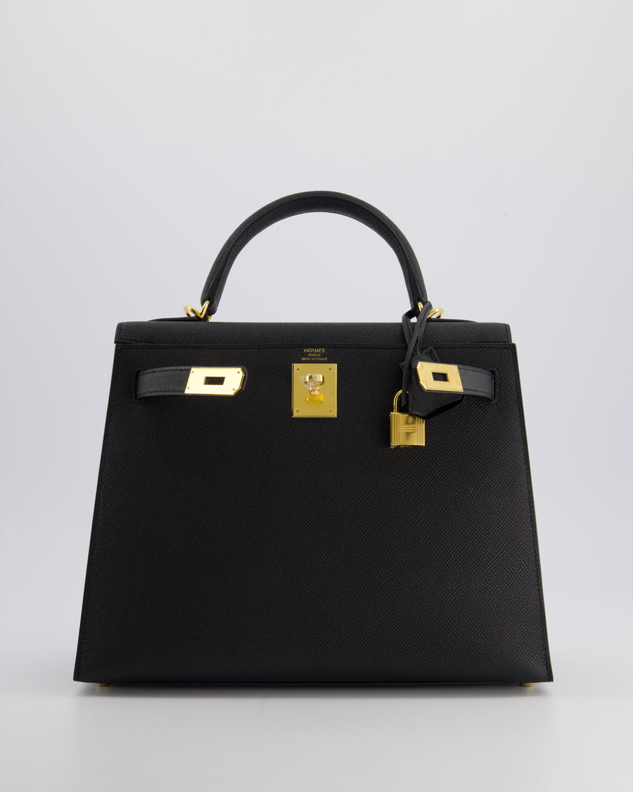 *HOT* Hermès Kelly 28cm Replica Jewelry
 Bag in Black Epsom Leather with Gold Hardware