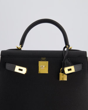 *HOT* Hermès Kelly 28cm Replica Jewelry
 Bag in Black Epsom Leather with Gold Hardware