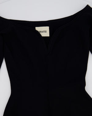 Khaite Black Lanie Cut Out Long-Sleeve Jersey Top Size S (UK 8)