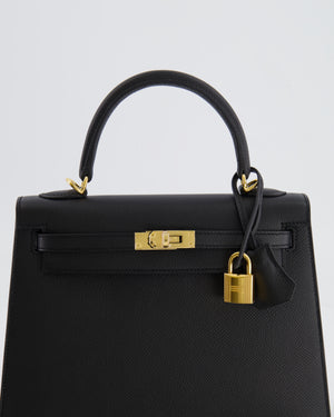 *HOLY GRAIL* Hermès Kelly 25cm Replica Jewelry
 Bag in Black Epsom Leather with Gold Hardware