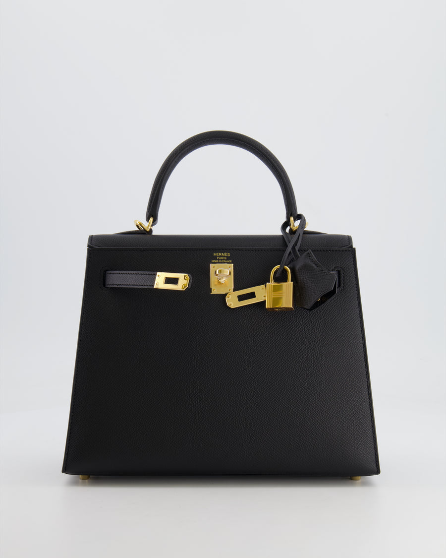 *HOLY GRAIL* Hermès Kelly 25cm Replica Jewelry
 Bag in Black Epsom Leather with Gold Hardware