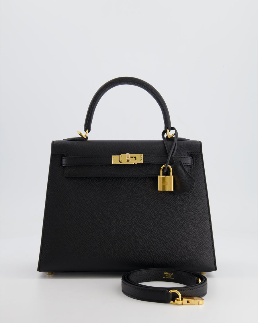 *HOLY GRAIL* Hermès Kelly 25cm Replica Jewelry
 Bag in Black Epsom Leather with Gold Hardware