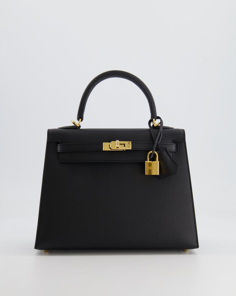 *HOLY GRAIL* Hermès Kelly 25cm Replica Jewelry
 Bag in Black Epsom Leather with Gold Hardware