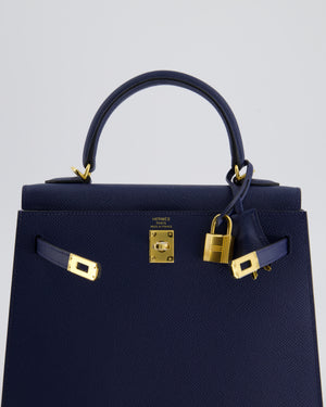 *HOLY GRAIL* Hermès Kelly 25cm Replica Jewelry
 Bag Bleu Navy Epsom Leather with Gold Hardware