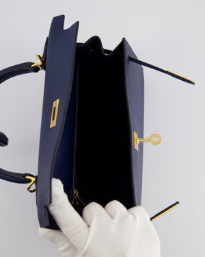 *HOLY GRAIL* Hermès Kelly 25cm Replica Jewelry
 Bag Bleu Navy Epsom Leather with Gold Hardware