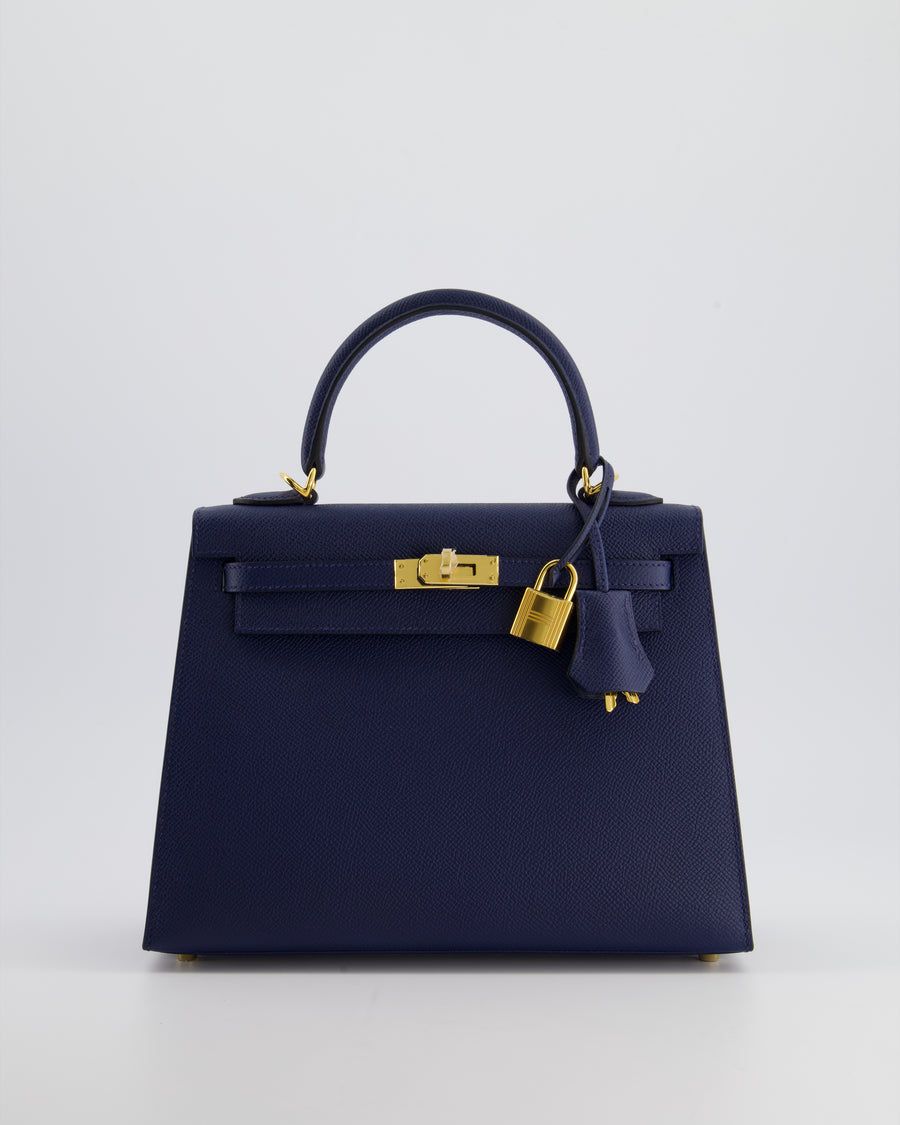 *HOLY GRAIL* Hermès Kelly 25cm Replica Jewelry
 Bag Bleu Navy Epsom Leather with Gold Hardware