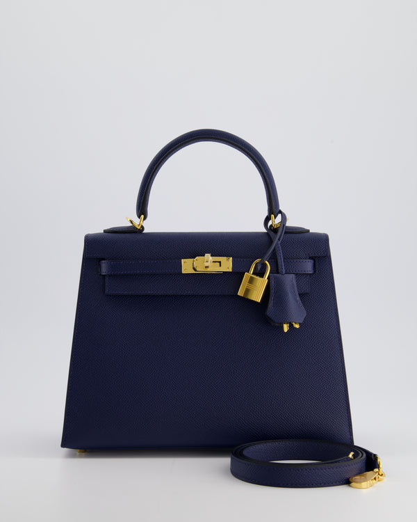 *HOLY GRAIL* Hermès Kelly 25cm Replica Jewelry
 Bag Bleu Navy Epsom Leather with Gold Hardware