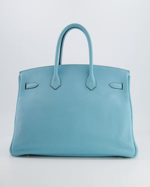 Hermès Birkin 35cm Bag in Bleu Atoll Clemence Leather with Gold Hardware