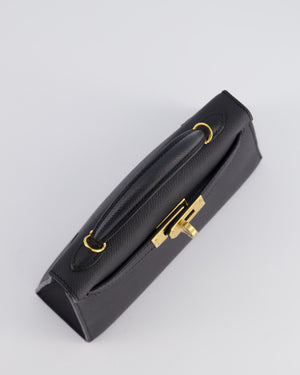 *SUPER RARE* Hermès Mini Kelly Bag II Replica Jewelry
 20cm in Noir Epsom Leather with Gold Hardware