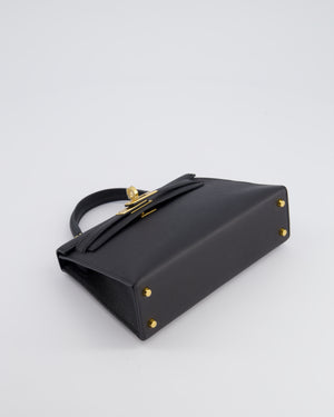 *SUPER RARE* Hermès Mini Kelly Bag II Replica Jewelry
 20cm in Noir Epsom Leather with Gold Hardware