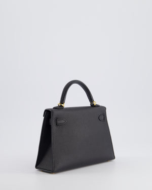 *SUPER RARE* Hermès Mini Kelly Bag II Replica Jewelry
 20cm in Noir Epsom Leather with Gold Hardware